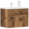 Antik fa szerelt fa mosdószekrény 60x38,5x46 cm