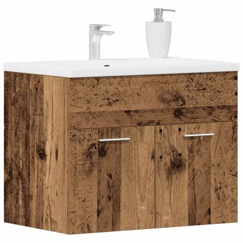 Antik fa szerelt fa mosdószekrény 60x38,5x46 cm