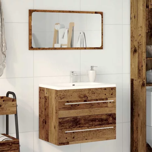 Antik fa szerelt fa mosdószekrény 60x38,5x48 cm