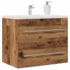 Antik fa szerelt fa mosdószekrény 60x38,5x48 cm