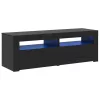 Fekete tölgy szerelt fa TV-szekrény LED-ekkel 120x35x40 cm