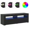 Fekete tölgy szerelt fa TV-szekrény LED-ekkel 120x35x40 cm