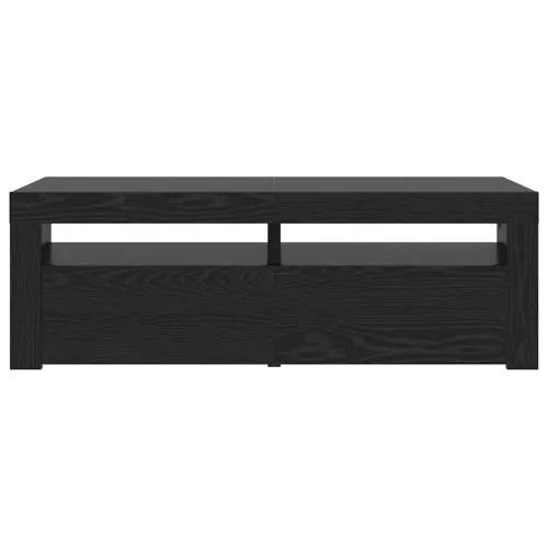 Fekete tölgy szerelt fa TV-szekrény LED-ekkel 120x35x40 cm