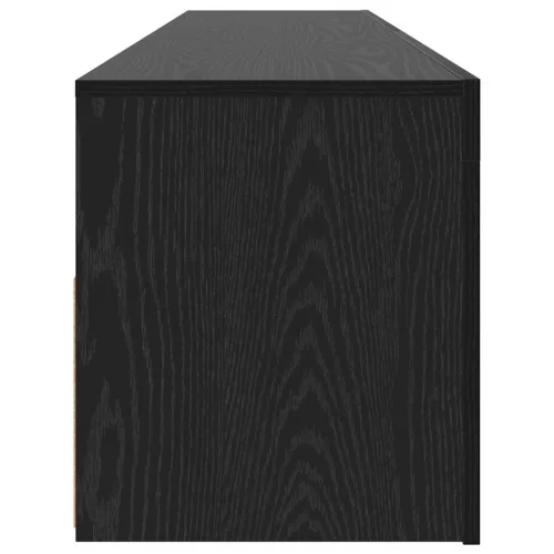 Fekete tölgy szerelt fa TV-szekrény LED-ekkel 120x35x40 cm