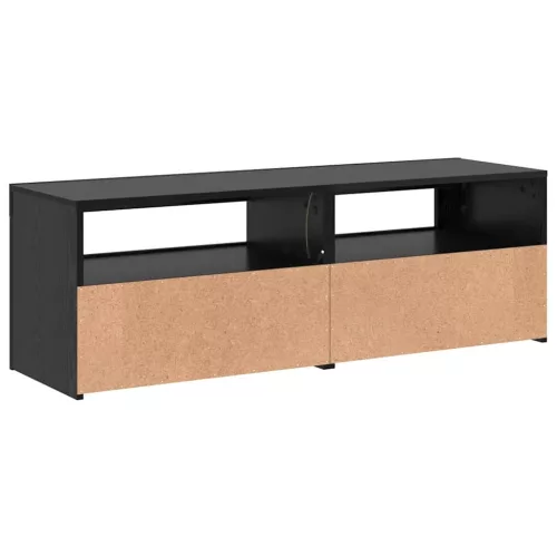 Fekete tölgy szerelt fa TV-szekrény LED-ekkel 120x35x40 cm