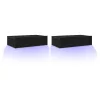 2 db fekete tölgyfa TV-szekrény LED lámpákkal 60 x 35 x 15,5 cm