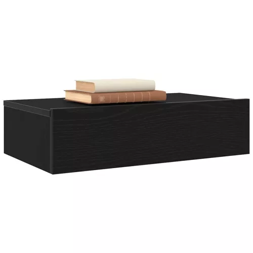 2 db fekete tölgyfa TV-szekrény LED lámpákkal 60 x 35 x 15,5 cm