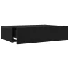 2 db fekete tölgyfa TV-szekrény LED lámpákkal 60 x 35 x 15,5 cm