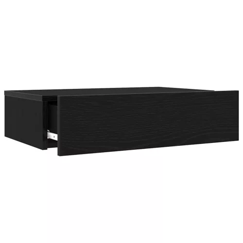 2 db fekete tölgyfa TV-szekrény LED lámpákkal 60 x 35 x 15,5 cm