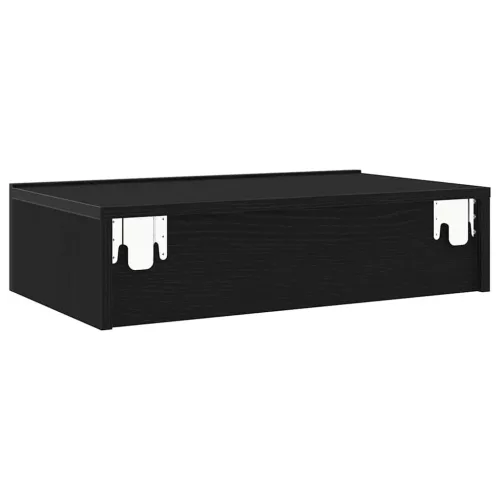 2 db fekete tölgyfa TV-szekrény LED lámpákkal 60 x 35 x 15,5 cm