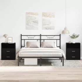 Éjjeliszekrény 2 pcs Musta tammi 50 x 32 x 60 cm Faanyag