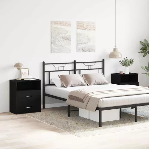 Éjjeliszekrény 2 pcs Musta tammi 50 x 32 x 60 cm Faanyag
