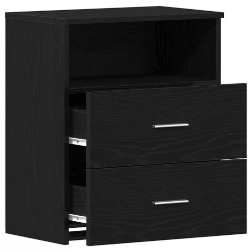 Éjjeliszekrény 2 pcs Musta tammi 50 x 32 x 60 cm Faanyag