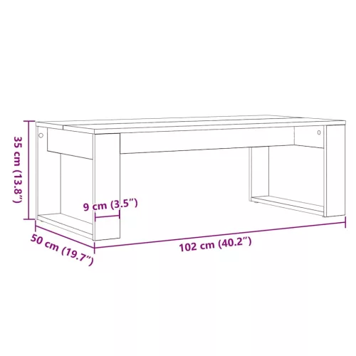 Dohányzóasztal Musta tammi 102 x 50 x 35 cm Faanyag
