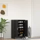 Fekete tölgy szerelt fa cipőszekrény 60x35x92 cm