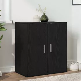 2 db fekete tölgy szerelt fa cipőszekrény 32x35x70 cm