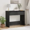 Fekete tölgyszínű szerelt fa dohányzóasztal 89x41x76,5 cm