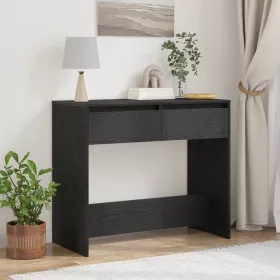   Fekete tölgyszínű szerelt fa dohányzóasztal 89x41x76,5 cm
