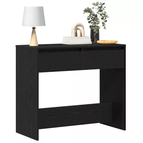 Fekete tölgyszínű szerelt fa dohányzóasztal 89x41x76,5 cm