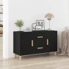 Fekete tölgy szerelt fa tálalószekrény 100 x 36 x 60 cm