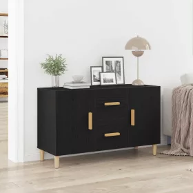 Fekete tölgy szerelt fa tálalószekrény 100 x 36 x 60 cm