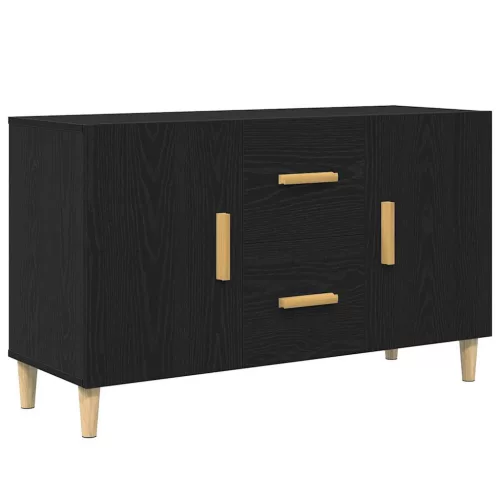 Fekete tölgy szerelt fa tálalószekrény 100 x 36 x 60 cm