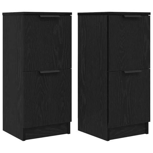 Széf 2 pcs Musta tammi 30 x 30 x 70 cm Faanyag