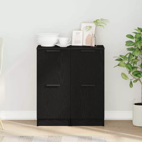 Széf 2 pcs Musta tammi 30 x 30 x 70 cm Faanyag