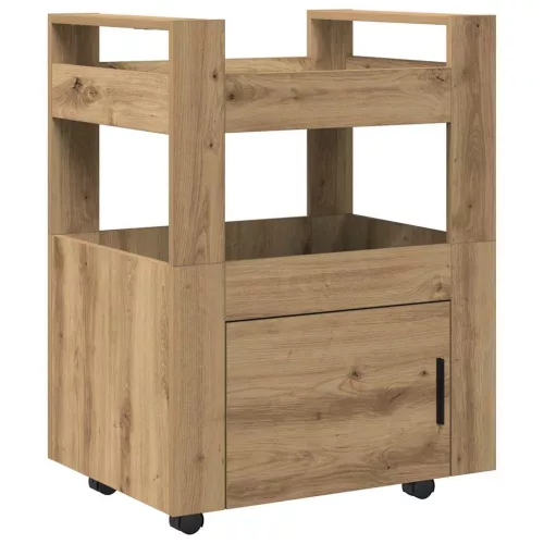 Konyhai kocsi kézműves tölgy 60 x 45 x 80 cm Faanyag