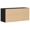Fekete tölgyfa cipőpad 100 x 35 x 45 cm rétegelt fából