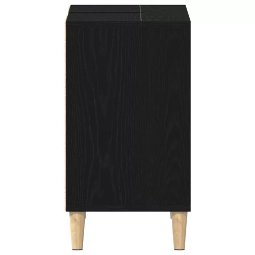 Fekete tölgyfa mosdószekrény 80 x 33 x 60 cm