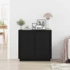 Modern Büfé Oldalszekrény Musta tammi 80 x 34 x 75 cm Faanyag