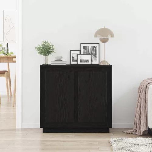 Modern Büfé Oldalszekrény Musta tammi 80 x 34 x 75 cm Faanyag