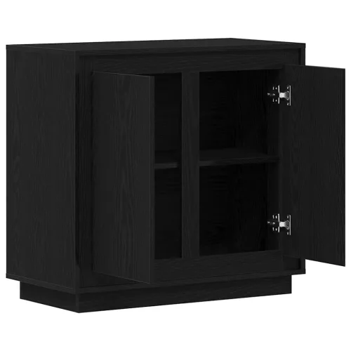 Modern Büfé Oldalszekrény Musta tammi 80 x 34 x 75 cm Faanyag