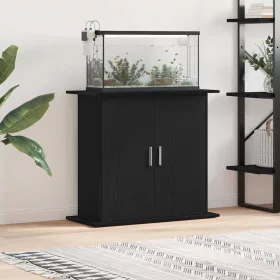 Fekete tölgyfa akváriumállvány 81 x 36 x 73 cm