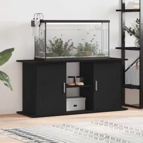Fekete tölgy szerelt fa akváriumi állvány 121x41x58 cm