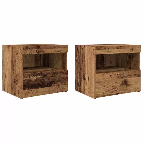 Éjjeli Szekrény fiókkal 2 pcs Régi fa 50 x 40 x 45 cm Faanyag