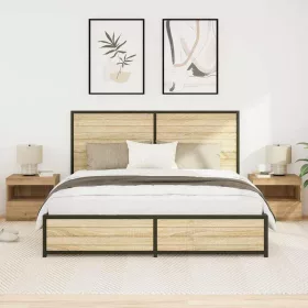  Éjjeli Szekrény 2 pcs kézműves tölgy 50 x 40 x 45 cm Faanyag