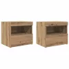 Éjjeli Szekrény 2 pcs kézműves tölgy 50 x 40 x 45 cm Faanyag