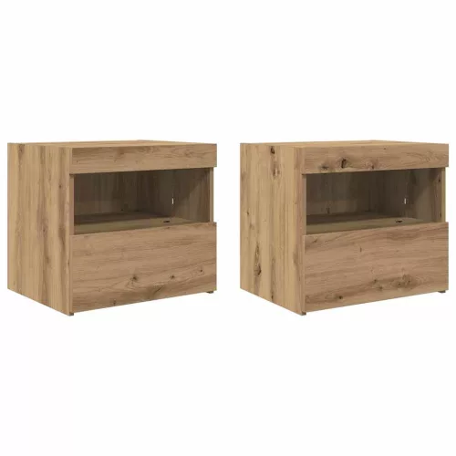 Éjjeli Szekrény 2 pcs kézműves tölgy 50 x 40 x 45 cm Faanyag