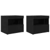 Éjjeli Szekrény 2 pcs Musta tammi 50 x 40 x 45 cm Faanyag