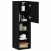 TV szekrény LED -es lámpákkal Fekete 30.5 x 30 x 102 cm Faanyag
