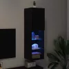TV szekrény LED -es lámpákkal Fekete 30.5 x 30 x 102 cm Faanyag