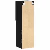 TV szekrény LED -es lámpákkal Fekete 30.5 x 30 x 102 cm Faanyag