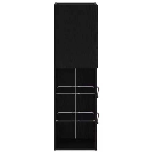 TV szekrény LED -es lámpákkal Fekete 30.5 x 30 x 102 cm Faanyag