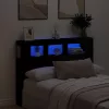 LED ágytámla Musta tammi 140 x 18,5 x 103,5 cm Faanyag