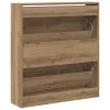 Cipőszekrény tárolóval Füstölt tölgy 80 x 21 x 87.5 cm Faanyag