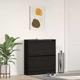   Cipőszekrény tárolóval Musta tammi 80 x 21 x 87.5 cm Faanyag