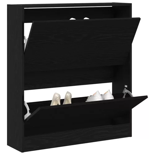 Cipőszekrény tárolóval Musta tammi 80 x 21 x 87.5 cm Faanyag