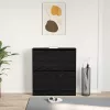 Cipőszekrény tárolóval Musta tammi 80 x 21 x 87.5 cm Faanyag